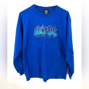 AC/DC Long Sleeve Shirt Rockware Anthill Trading Rock Band Graphic Blue Large